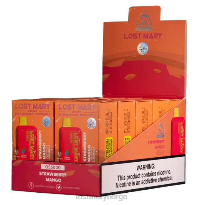 LOST MARY Flavours - mistet mary os5000 jordbær mango RB2V69