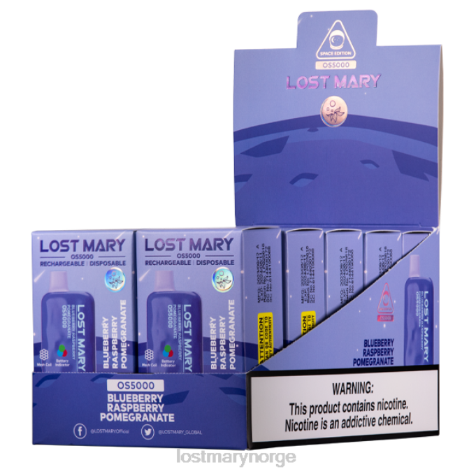 LOST MARY Vape Flavors - mistet mary os5000 blåbær bringebær granateple RB2V83
