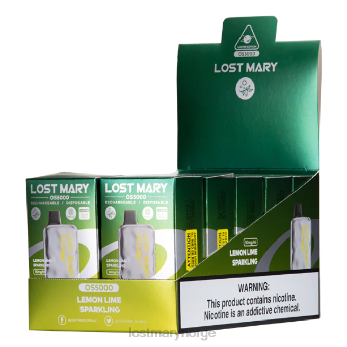 LOST MARY Vape Norge - mistet mary os5000 glans sitron lime musserende RB2V41