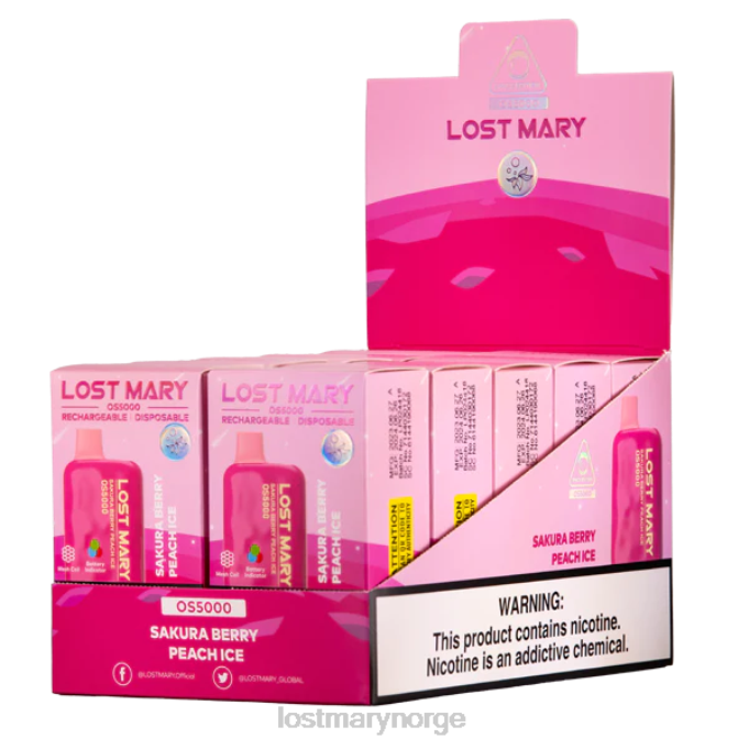 LOST MARY Vape Norge - mistet mary os5000 sakura bær fersken is RB2V61
