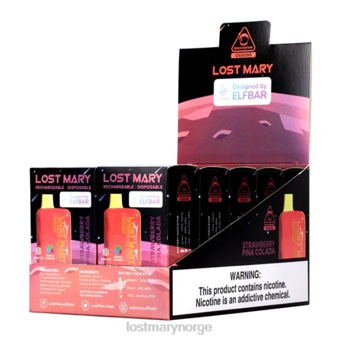 LOST MARY Vape - mistet mary os5000 jordbær pina colada RB2V70