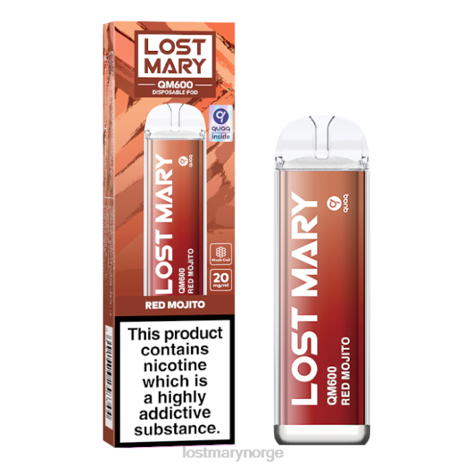 LOST MARY Norge - tapt mary qm600 engangsvape rød mojito RB2V164